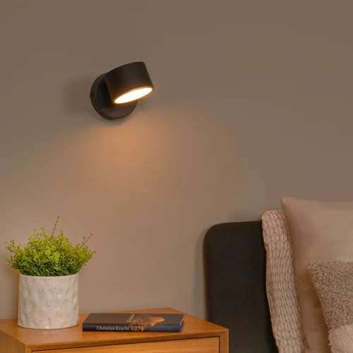 Lucide GIAN - Wall light - LED Dim. - 1x9W 2700K - Black - atmosphere 1